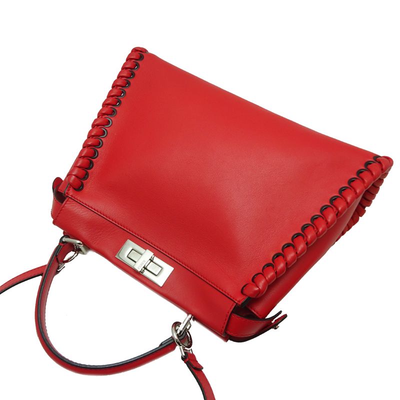 Fendi Handbag Leather Red — view 4