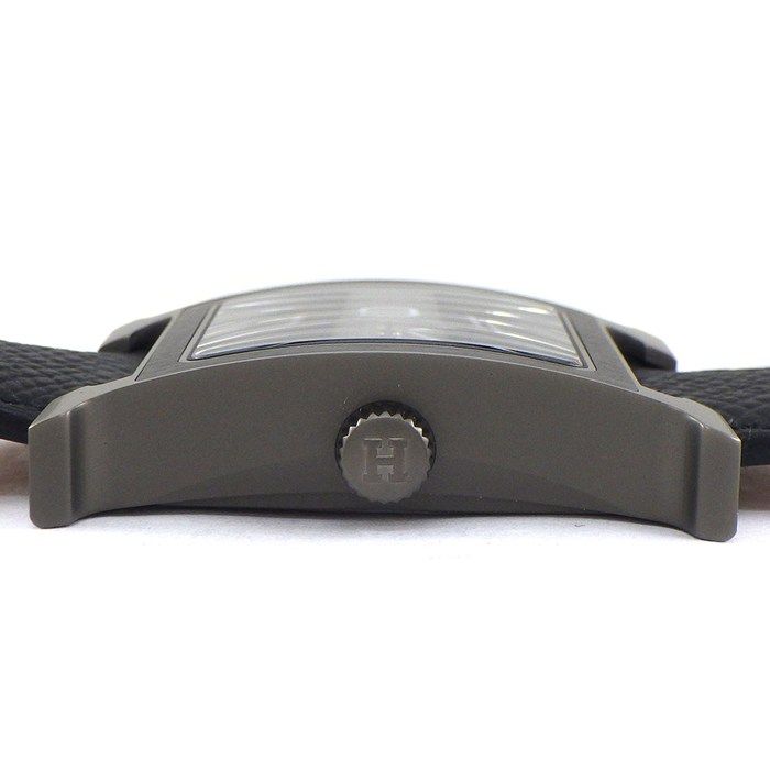 Hermes Watch Back Sketch Square Satin Polished Black Dial — view 2
