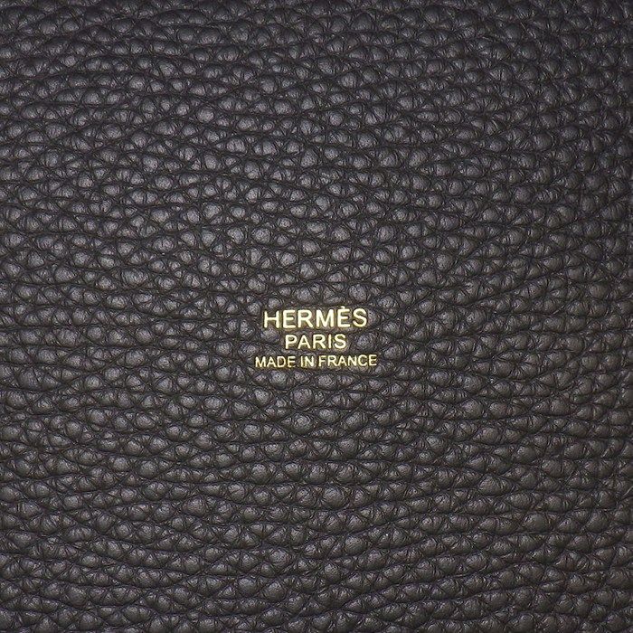 Hermes Handbag Picotin Lock PM Dark Bronze Taurillon Clemence — view 6
