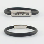 Louis Vuitton Bracelet Clip It Leather Clasp Closure Black — view 2