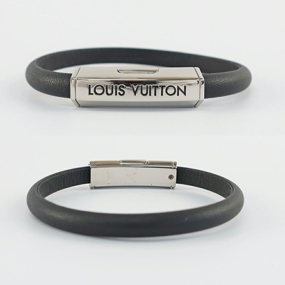Louis Vuitton Bracelet Clip It Leather Clasp Closure Black — view 2