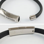 Louis Vuitton Bracelet Clip It Leather Clasp Closure Black — view 6
