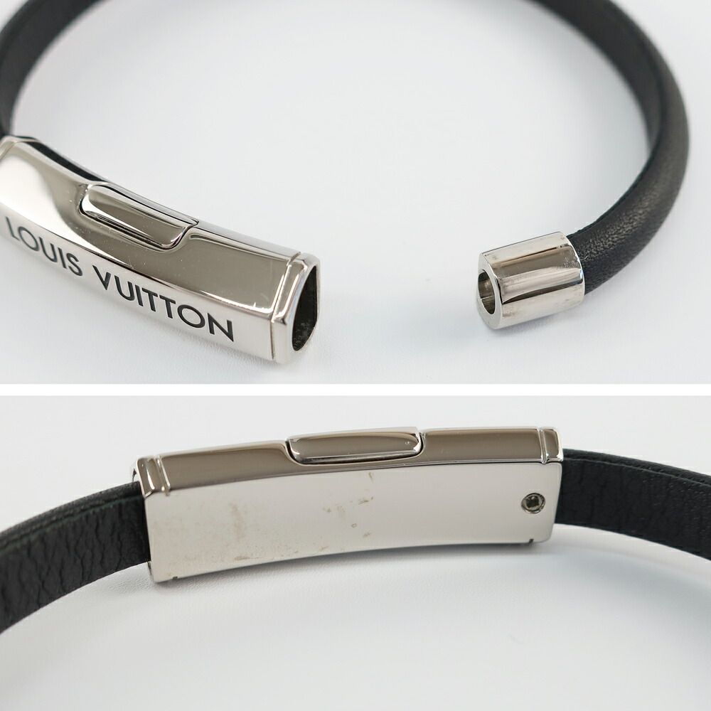 Louis Vuitton Bracelet Clip It Leather Clasp Closure Black — view 6