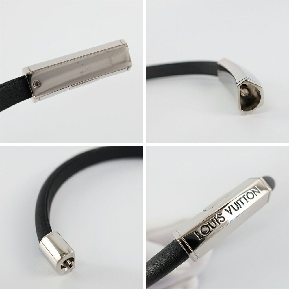 Louis Vuitton Bracelet Clip It Leather Clasp Closure Black — view 8