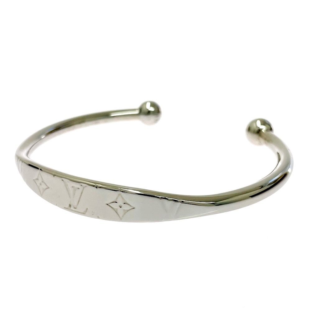 Louis Vuitton Monogram Metal Jonk Bangle L Silver — view 3
