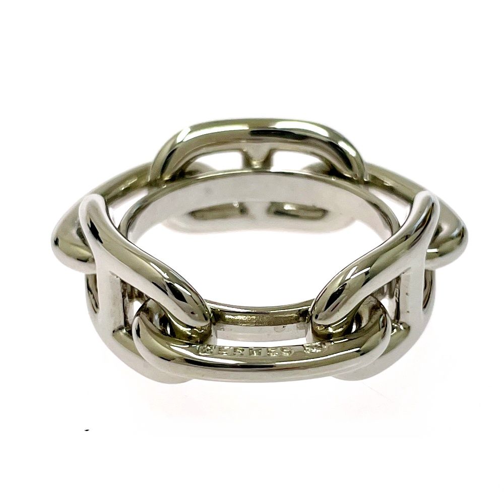 Hermes Metal Chaine D'ancre Scarf Ring Silver — view 5