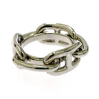 Hermes Metal Chaine D'ancre Scarf Ring Silver — view 2