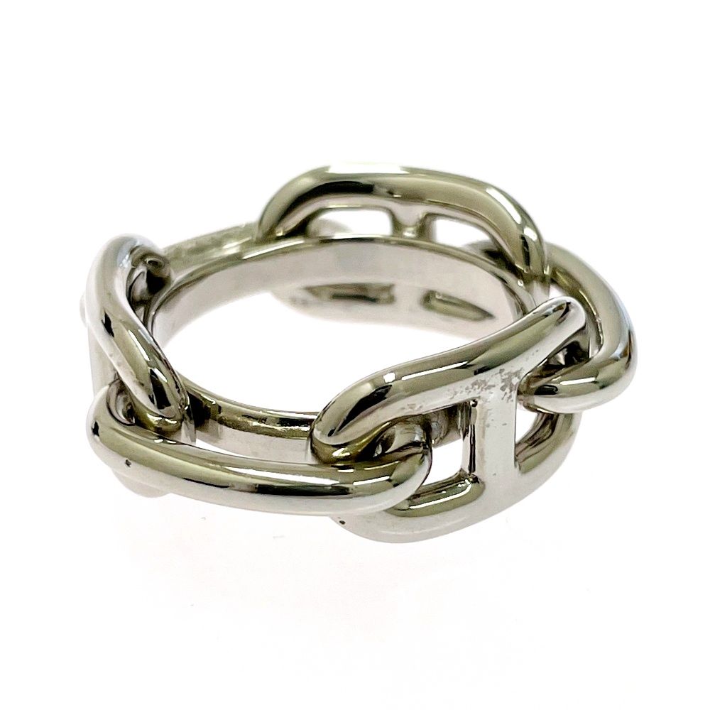 Hermes Metal Chaine D'ancre Scarf Ring Silver — view 2