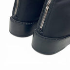 Prada Boots Long Shoes Nylon Brushed Leather Black Re-Nylon Triangle Logo — view 9