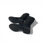 Prada Boots Long Shoes Nylon Brushed Leather Black Re-Nylon Triangle Logo — view 6