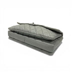 Chanel Shoulder Bag Gray Silver Big Quilted Turnlock CC Logo Single — view 4