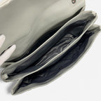 Chanel Shoulder Bag Gray Silver Big Quilted Turnlock CC Logo Single — view 7