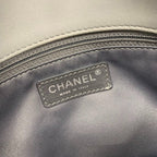 Chanel Shoulder Bag Gray Silver Big Quilted Turnlock CC Logo Single — view 9