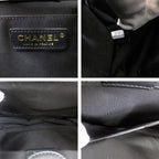 Chanel Accordion Black CC Logo Chain Shoulder Bag Lambskin — view 6