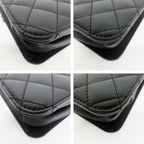 Chanel Accordion Black CC Logo Chain Shoulder Bag Lambskin — view 5