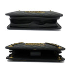 Chanel Accordion Black CC Logo Chain Shoulder Bag Lambskin — view 4
