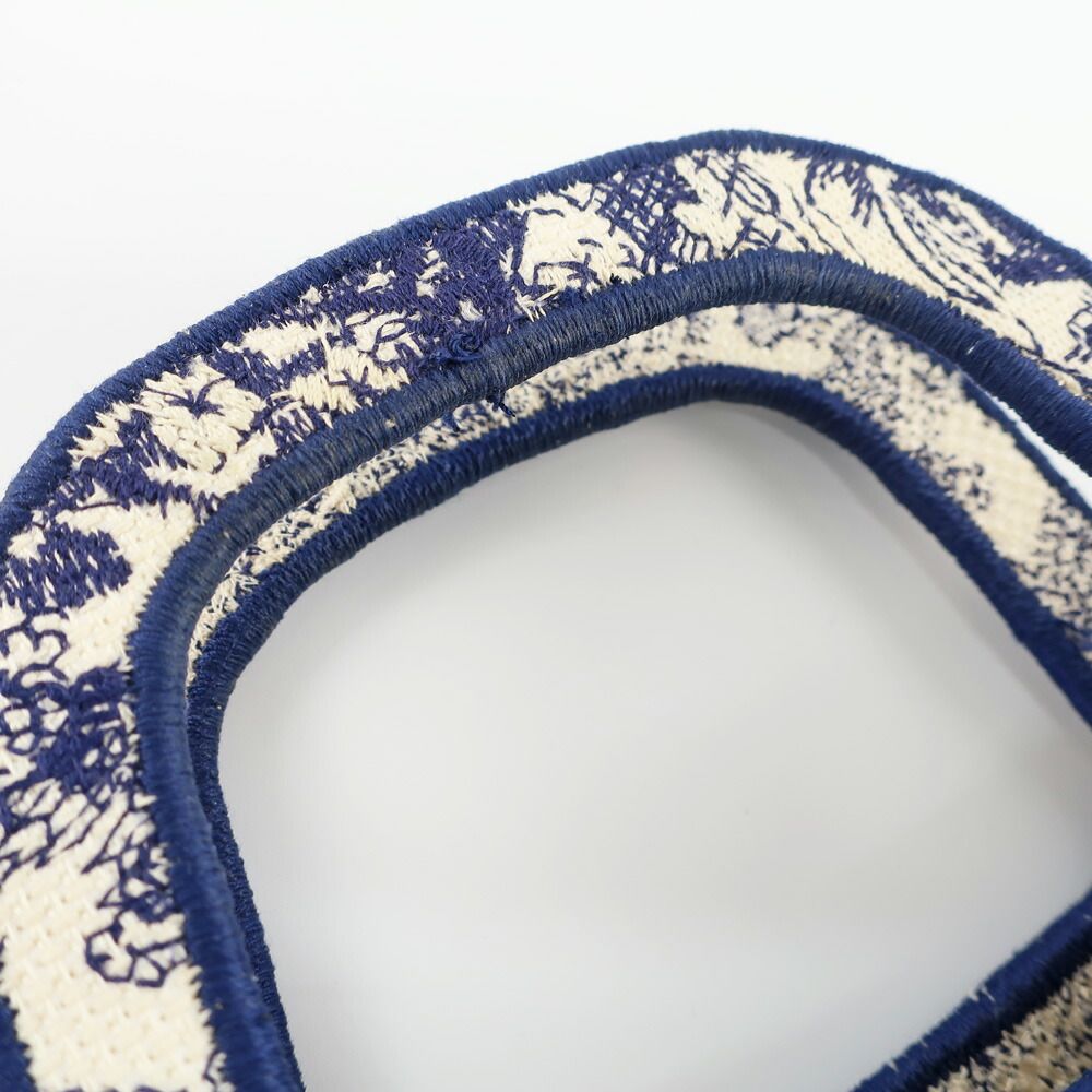Dior Book Tote Mini Toile de Jouy Navy White Canvas Handbag — view 9
