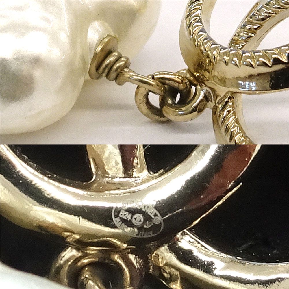 Chanel Earrings Swing CC Logo Pearl — view 9