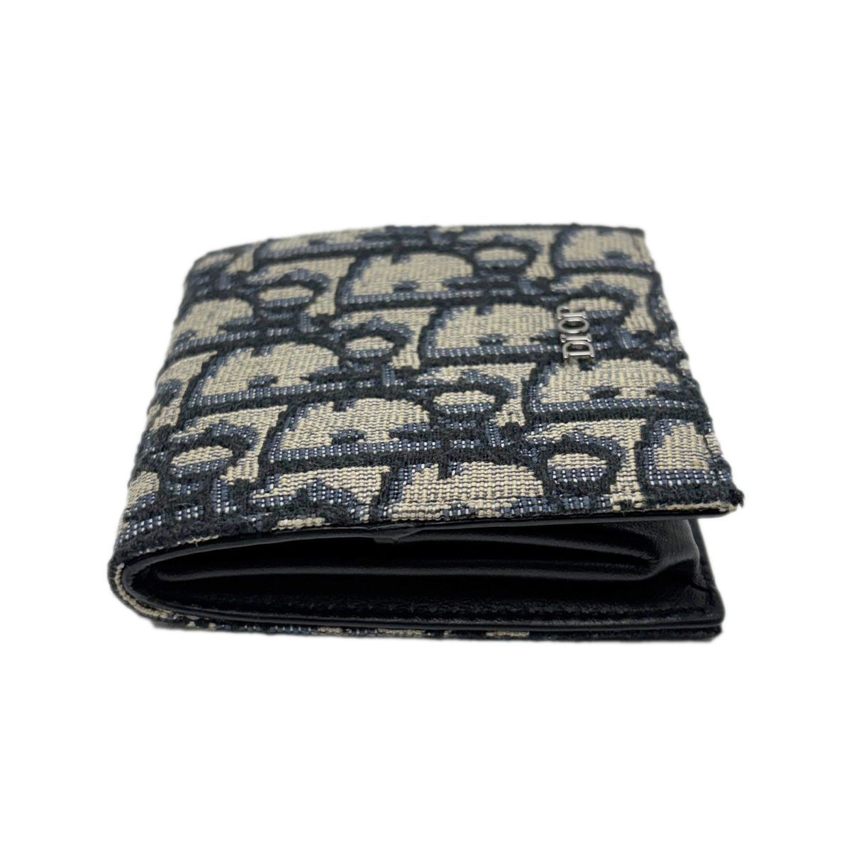 Dior Boxshape Coin Purse White Jacquard Navy Beige Black — view 4