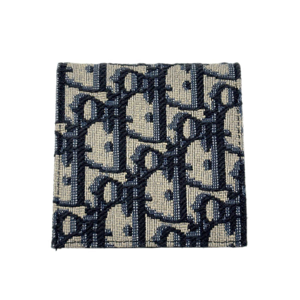 Dior Boxshape Coin Purse White Jacquard Navy Beige Black — view 2