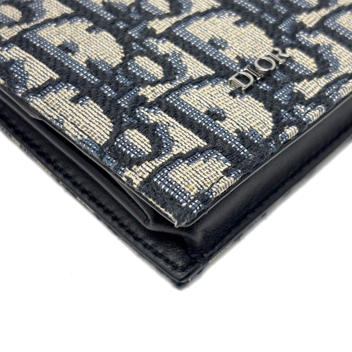 Dior Boxshape Coin Purse White Jacquard Navy Beige Black — view 8
