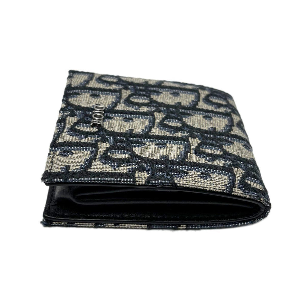Dior Boxshape Coin Purse White Jacquard Navy Beige Black — view 6