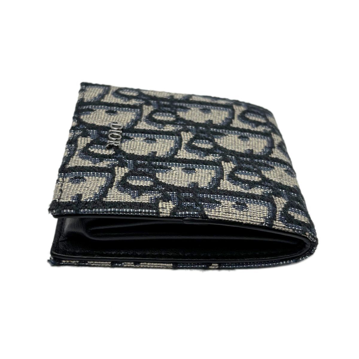 Dior Boxshape Coin Purse White Jacquard Navy Beige Black — view 6