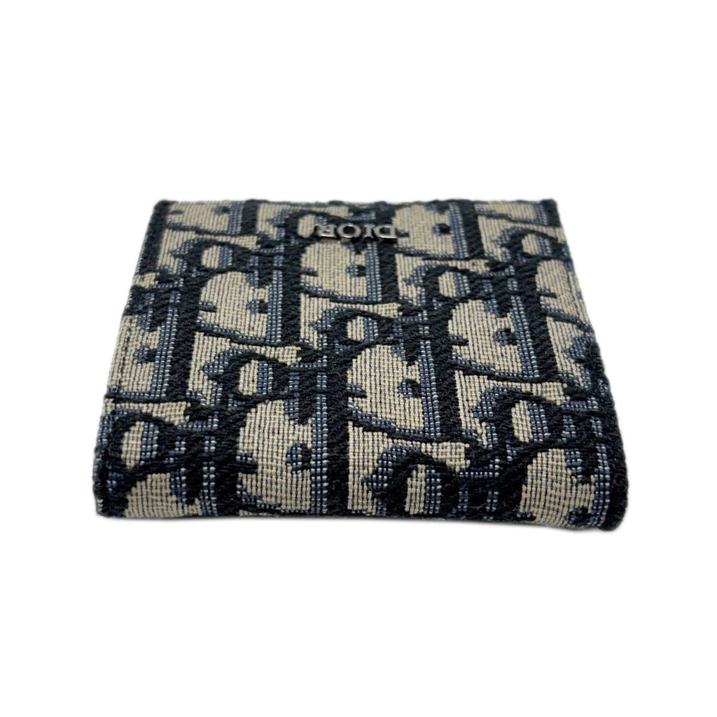 Dior Boxshape Coin Purse White Jacquard Navy Beige Black — view 5