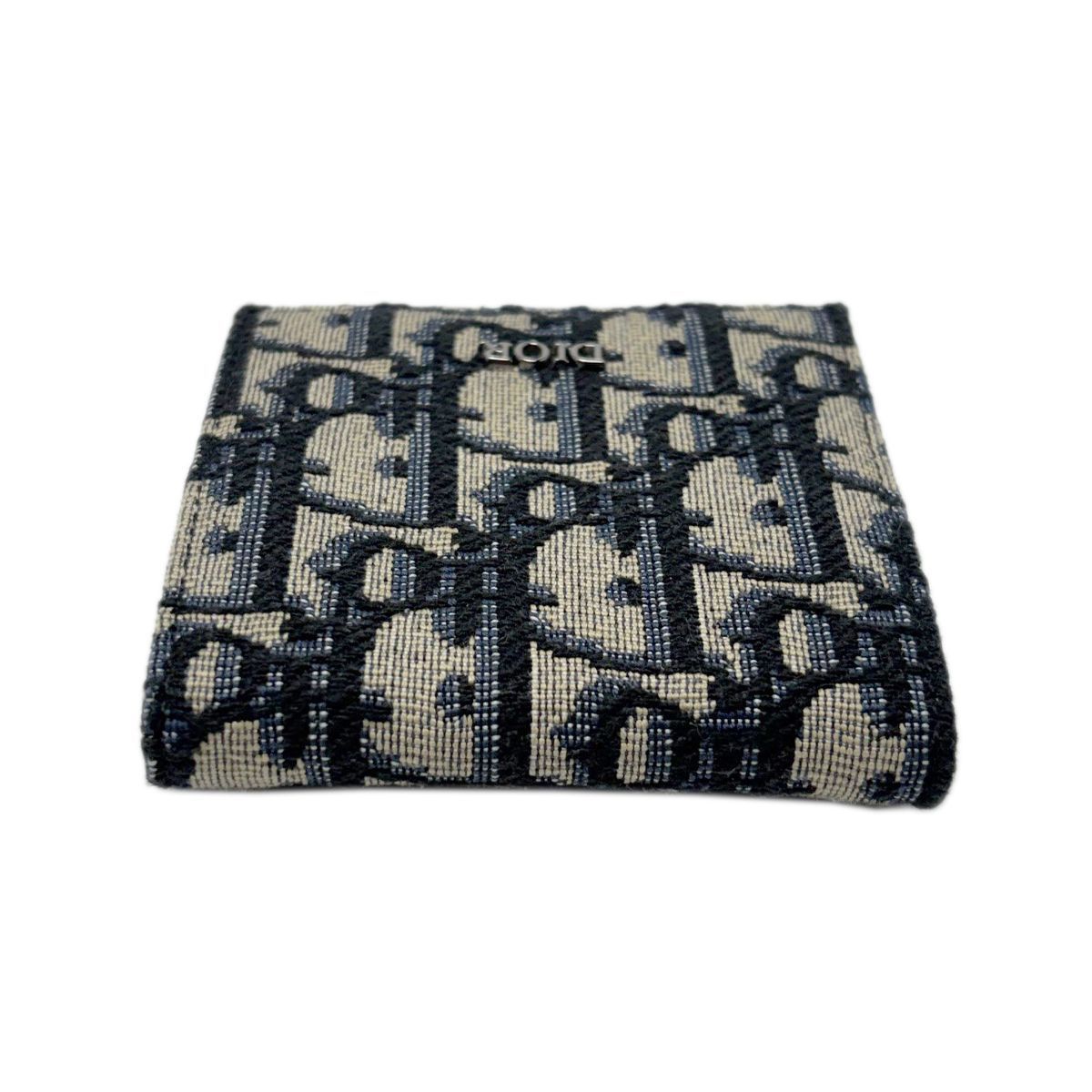Dior Boxshape Coin Purse White Jacquard Navy Beige Black — view 5
