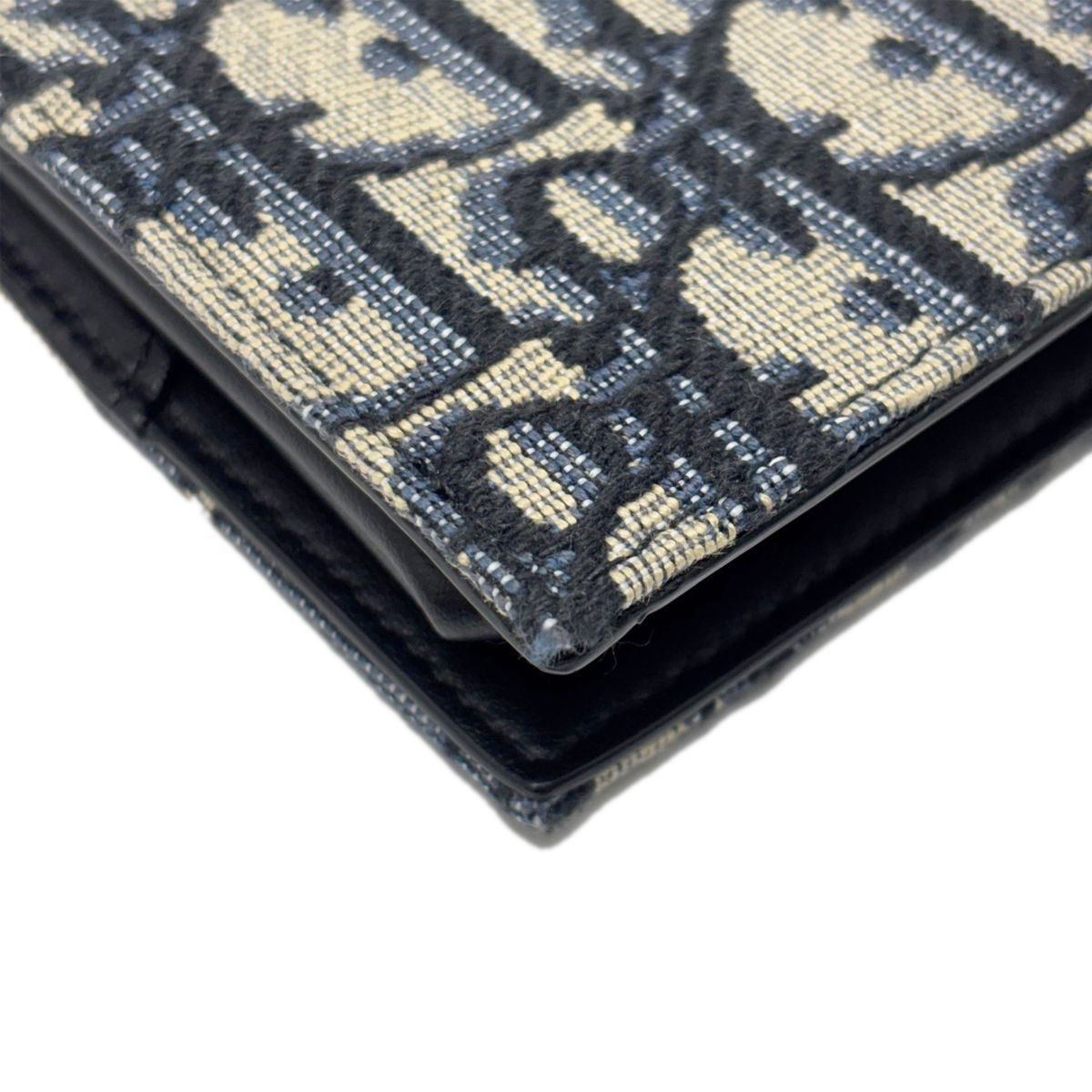 Dior Boxshape Coin Purse White Jacquard Navy Beige Black — view 9