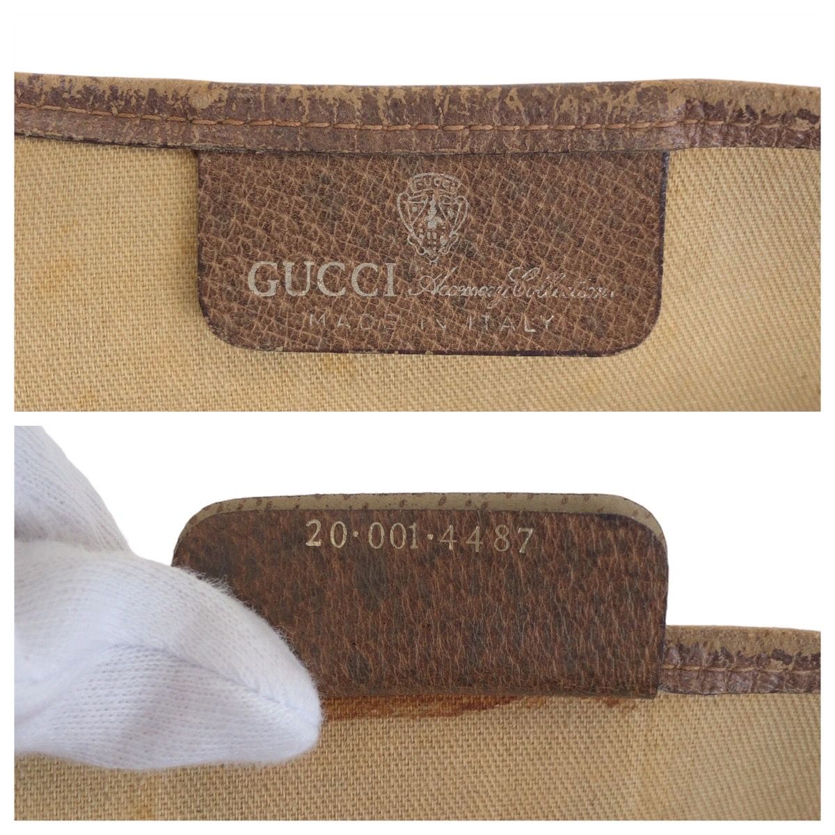 Gucci Vintage Sherry Line GG Supreme Canvas 20 001 Tote Shoulder Bag — view 3