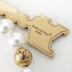 Louis Vuitton Logo Pearl Chain Belt Bag Charm Gold White — view 9