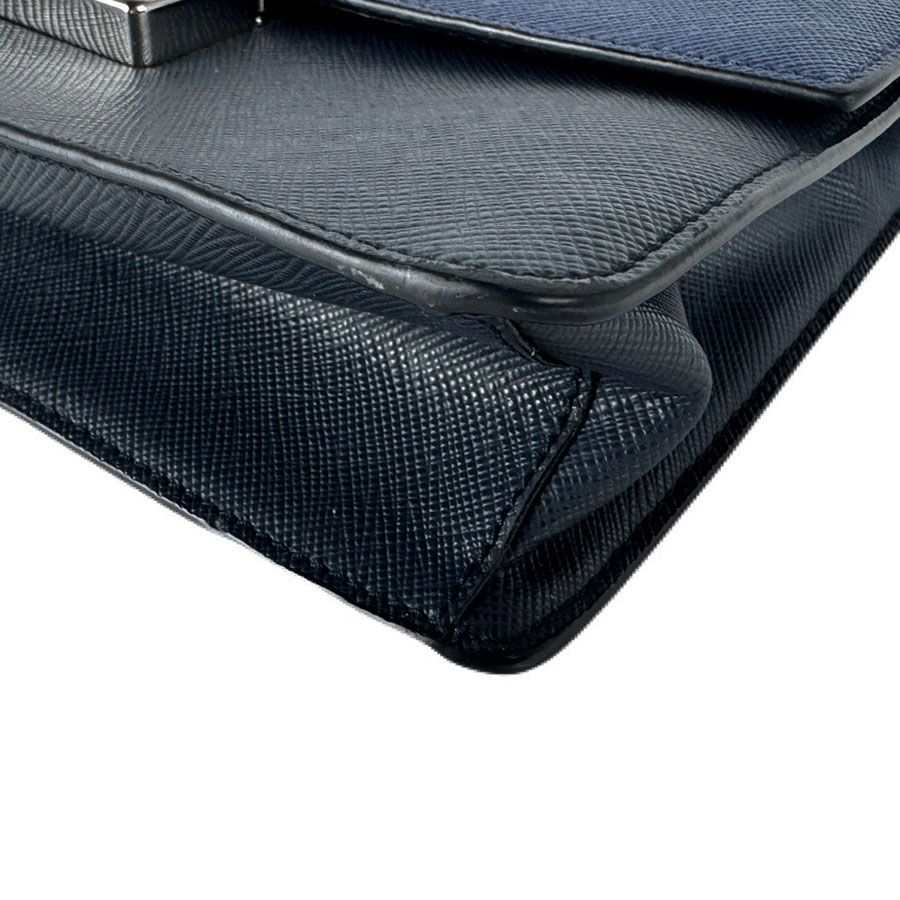 Prada Shoulder Bag Leather Navy — view 9