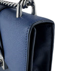 Prada Shoulder Bag Leather Navy — view 7