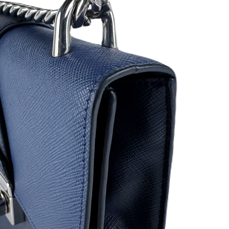 Prada Shoulder Bag Leather Navy — view 7
