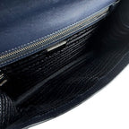 Prada Shoulder Bag Leather Navy — view 5