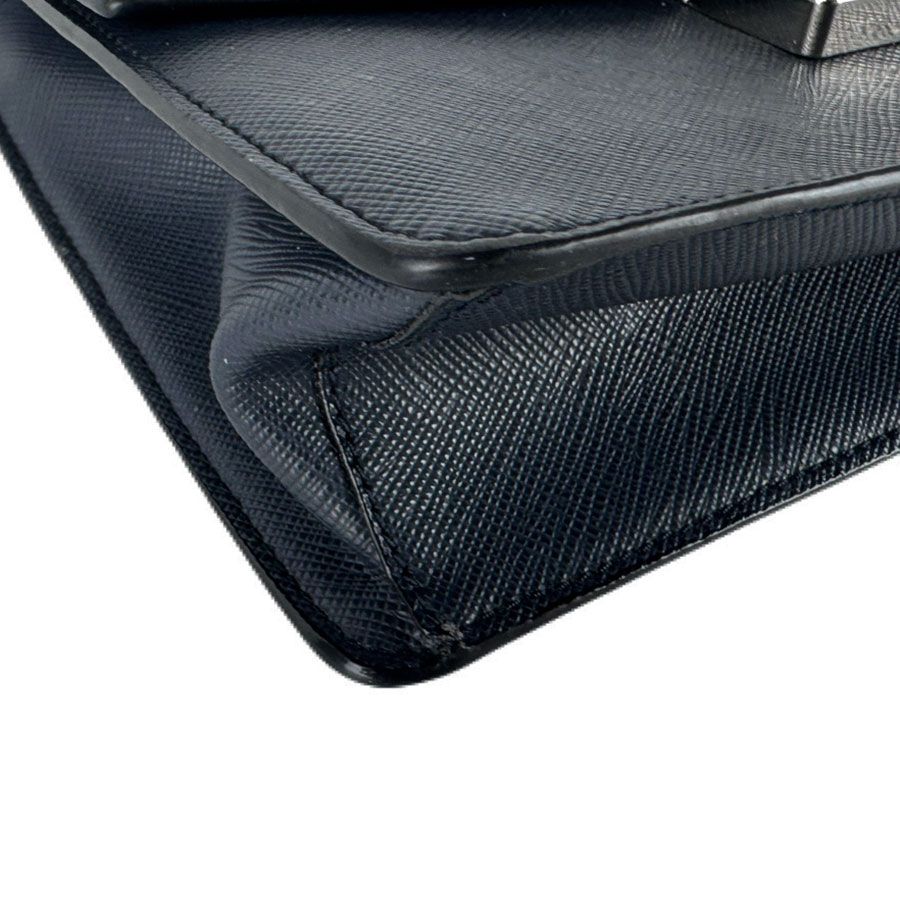 Prada Shoulder Bag Leather Navy — view 8