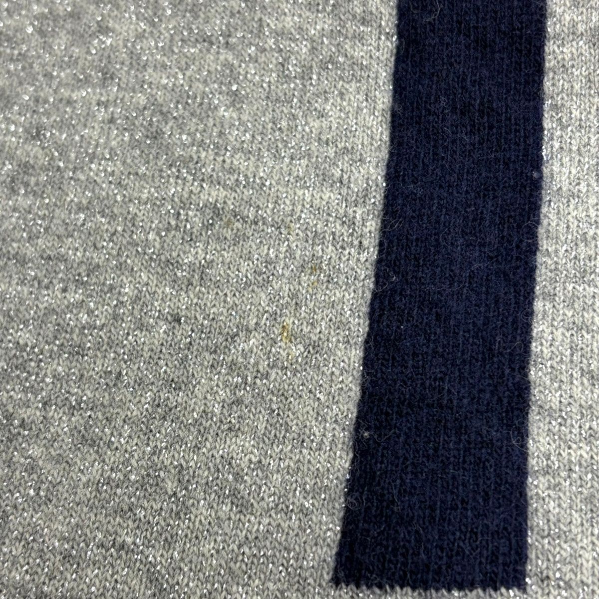 Celine Wool Cashmere Macadam Scarf Navy Silver — view 4