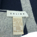 Celine Wool Cashmere Macadam Scarf Navy Silver — view 3