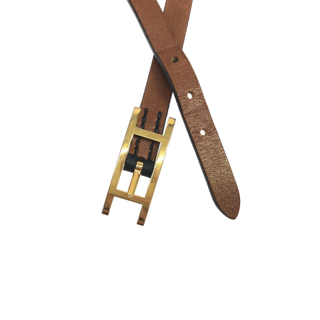Hermes Behapi Double Tour Leather Bracelet Brown — view 2