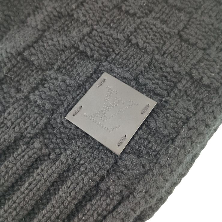 Louis Vuitton Scarf Echarpe Helsinki Black Cashmere Leather — view 4