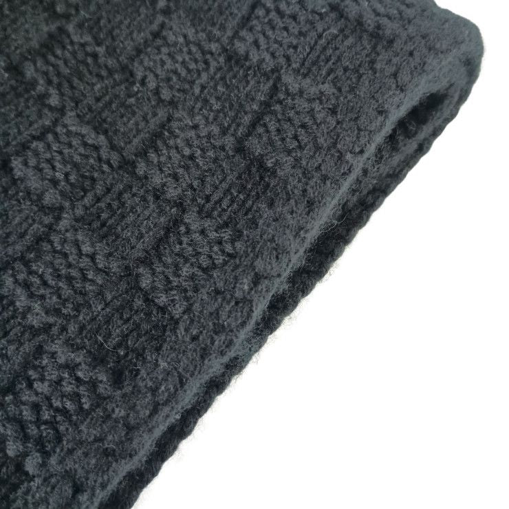 Louis Vuitton Scarf Echarpe Helsinki Black Cashmere Leather — view 3