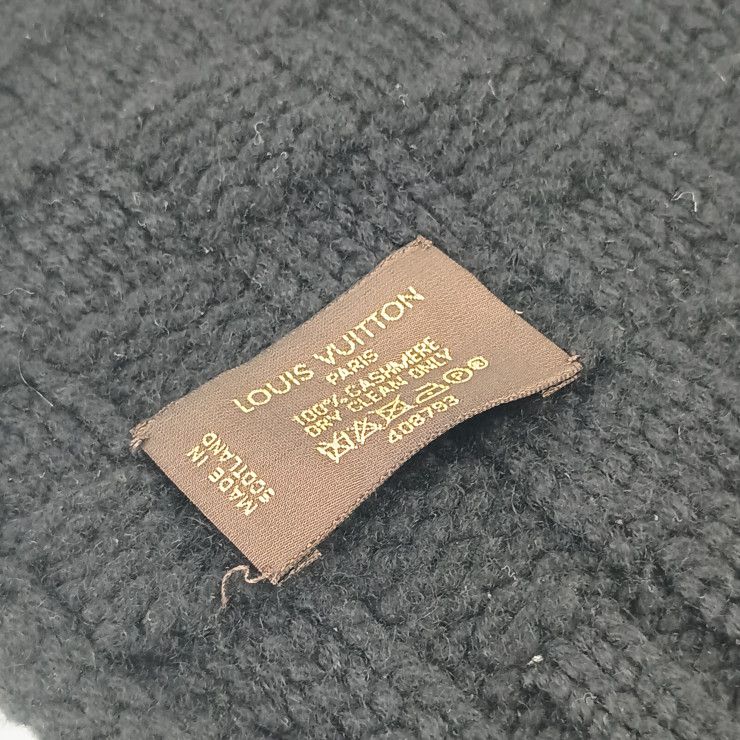 Louis Vuitton Scarf Echarpe Helsinki Black Cashmere Leather — view 5