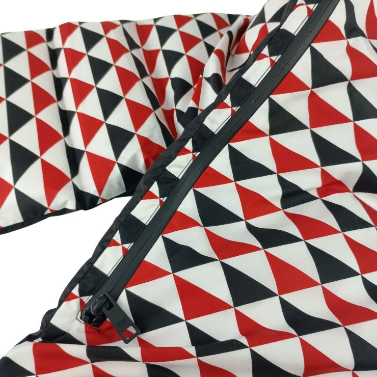 Prada Scarf Nylon Padded Black White Red — view 3
