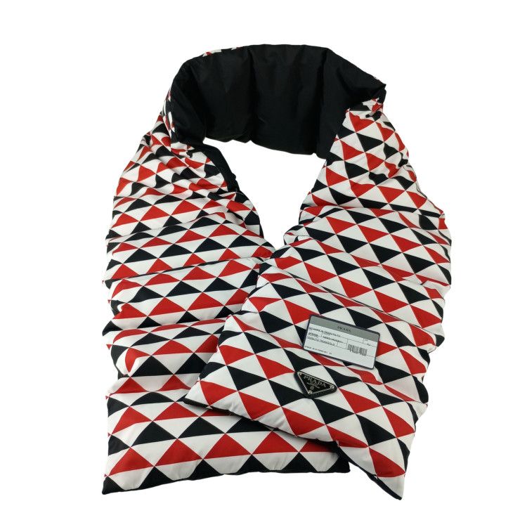 Prada Scarf Nylon Padded Black White Red — view 9