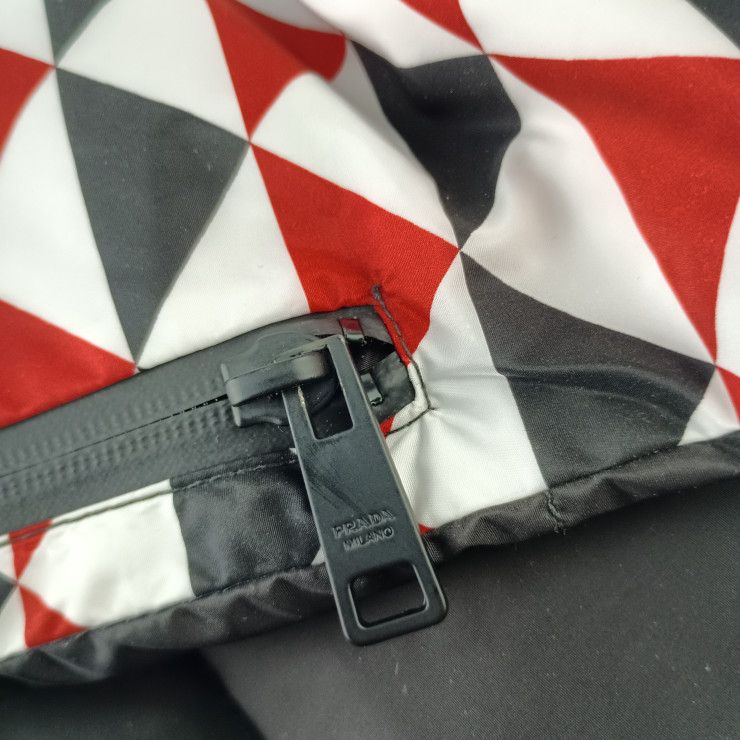 Prada Scarf Nylon Padded Black White Red — view 6