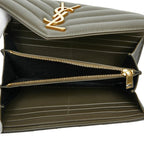 Saint Laurent Cassandra Stitch Khaki Leather — view 6