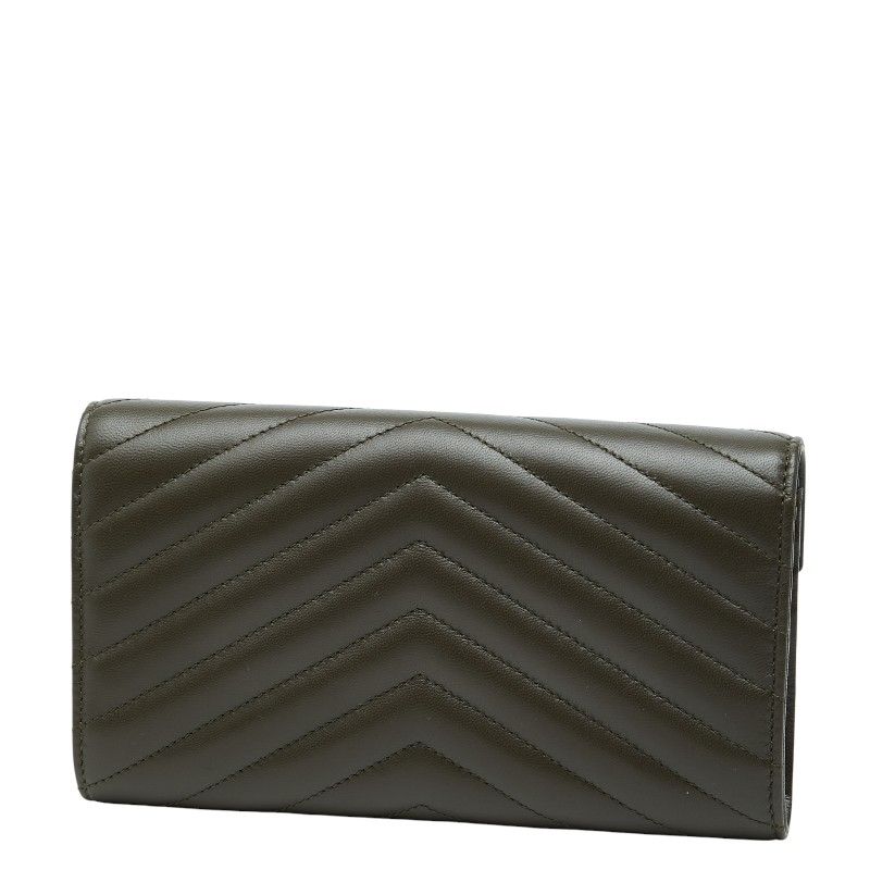 Saint Laurent Cassandra Stitch Khaki Leather — view 2