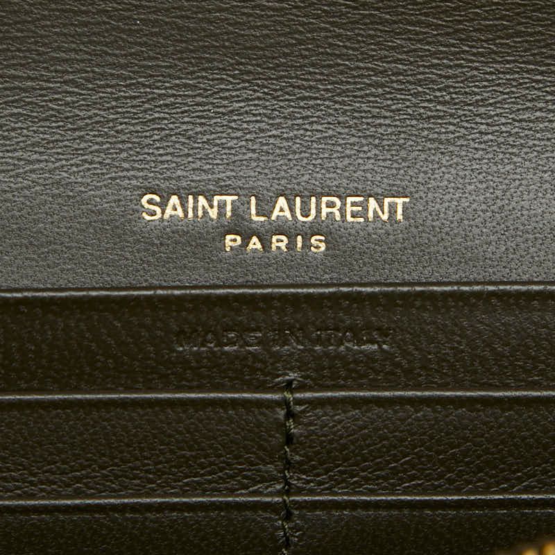Saint Laurent Cassandra Stitch Khaki Leather — view 7