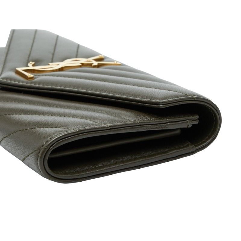 Saint Laurent Cassandra Stitch Khaki Leather — view 4